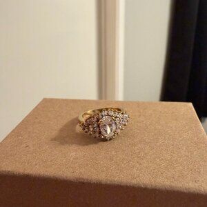 Vintage Gold Plated Cluster Cocktail Ring